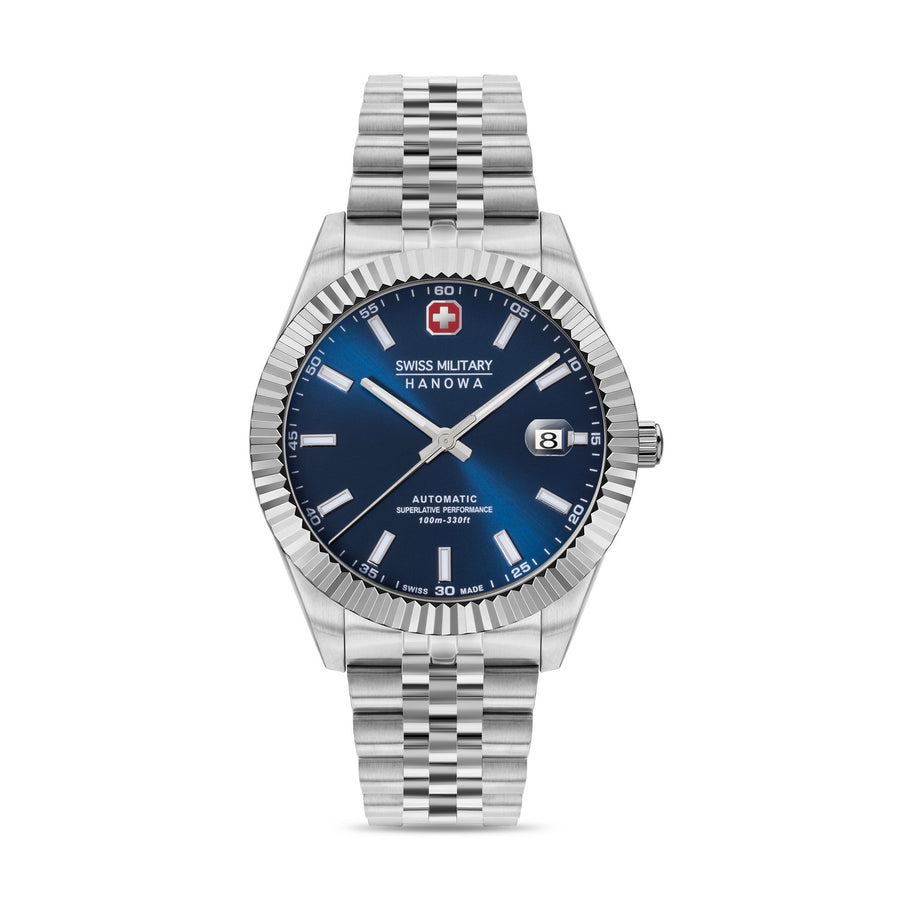 Swiss Military Diligenter Silver Blue Watch SMWGL0002102