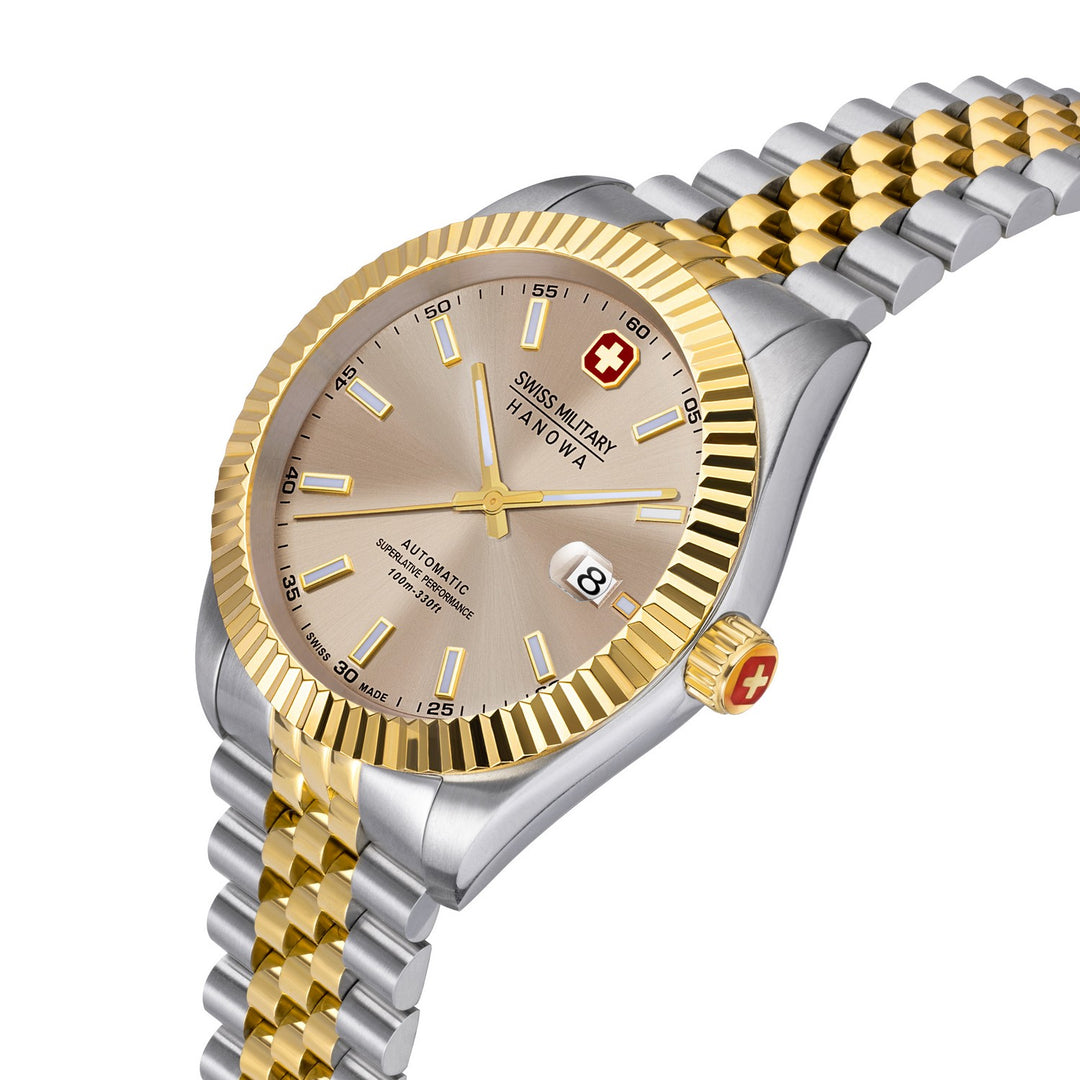 Swiss Military Diligenter Silver Gold Watch SMWGL0002160
