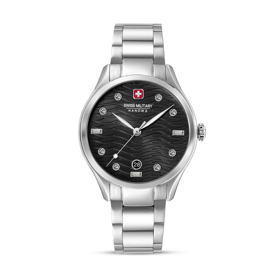 Swiss Military Manta Lady Silver Black Watch SMWLH0005303