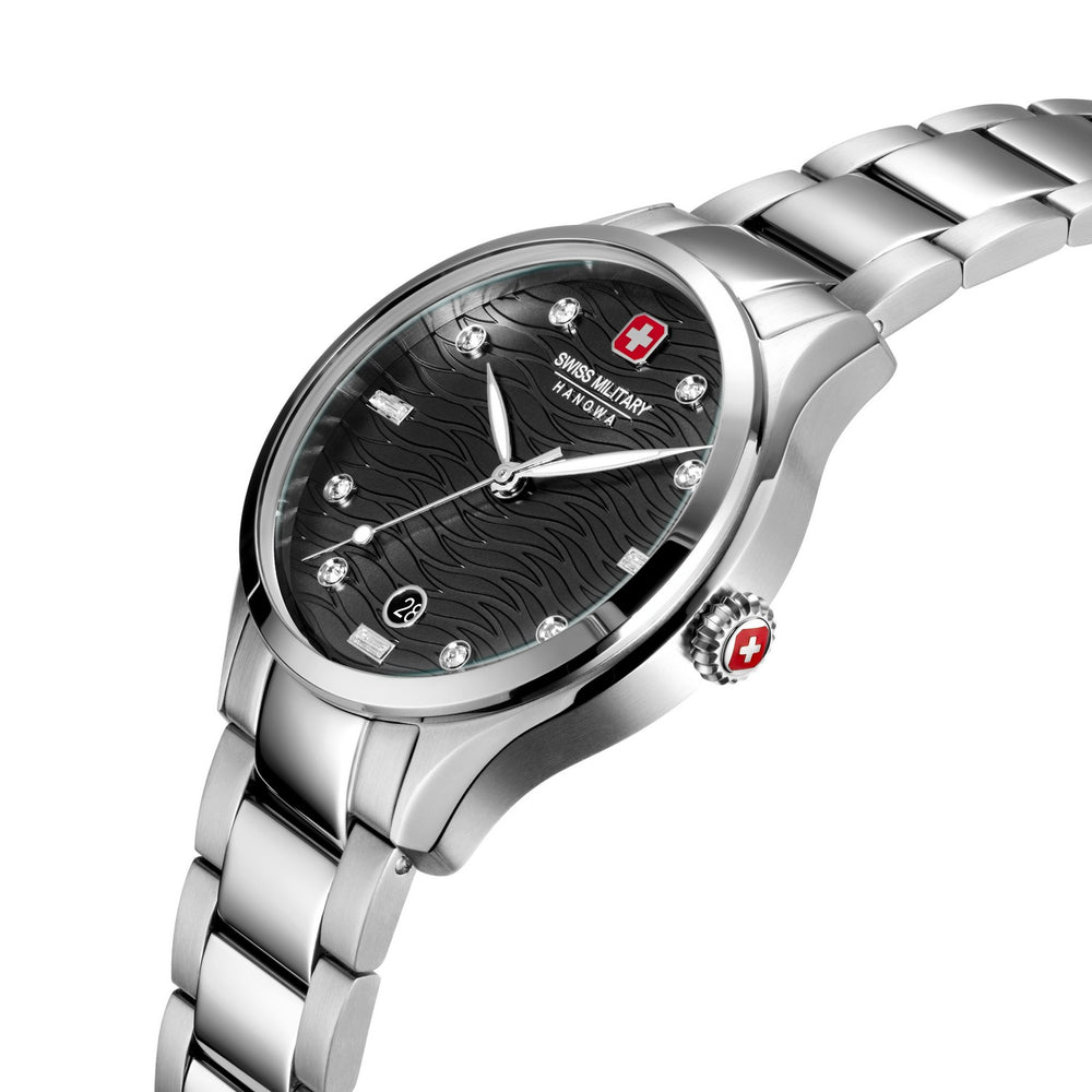 Swiss Military Manta Lady Silver Black Watch SMWLH0005303