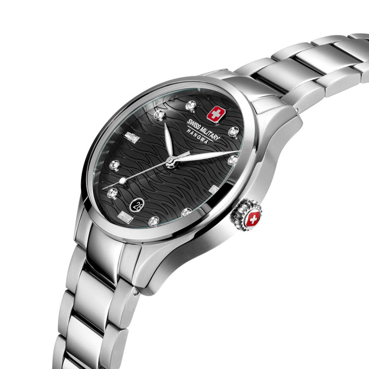 Swiss Military Manta Lady Silver Black Watch SMWLH0005303