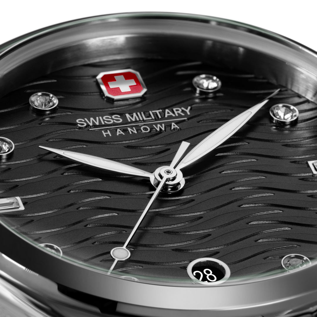 Swiss Military Manta Lady Silver Black Watch SMWLH0005303