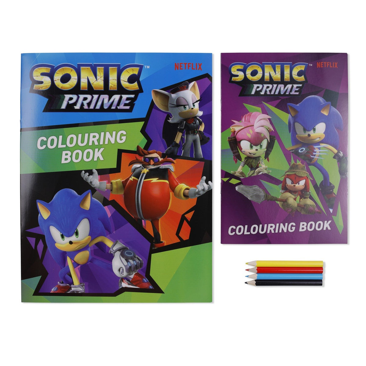 Kids Film And Cartoon 6 Piece Colouring With 2 Notebooks Pencils Sonic Set SN00015