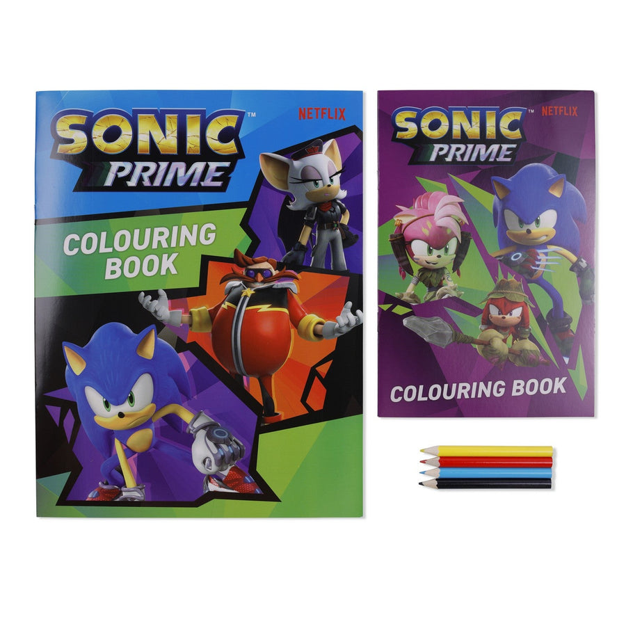 Kids Film And Cartoon 6 Piece Colouring With 2 Notebooks Pencils Sonic Set SN00015