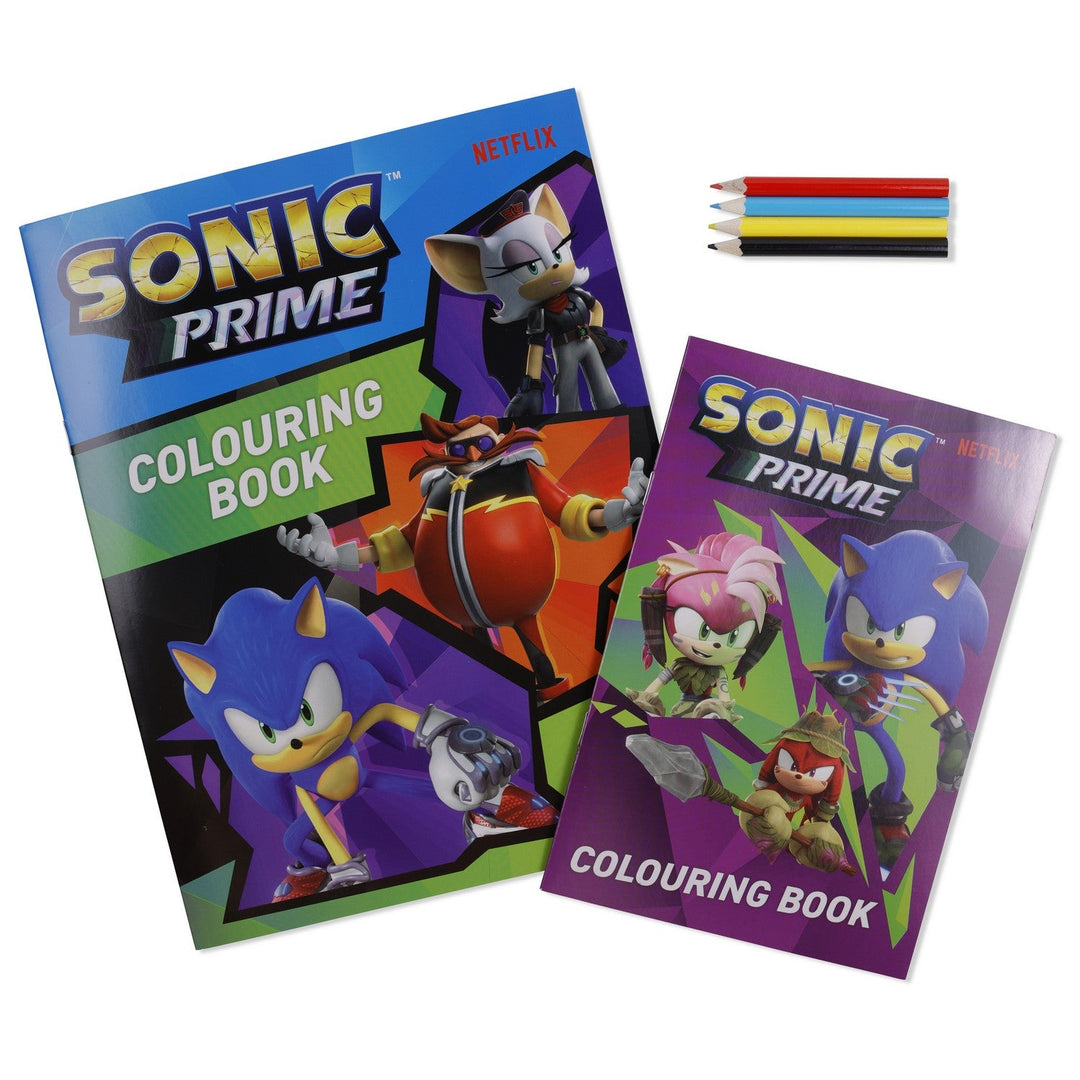 Kids Film And Cartoon 6 Piece Colouring With 2 Notebooks Pencils Sonic Set SN00015