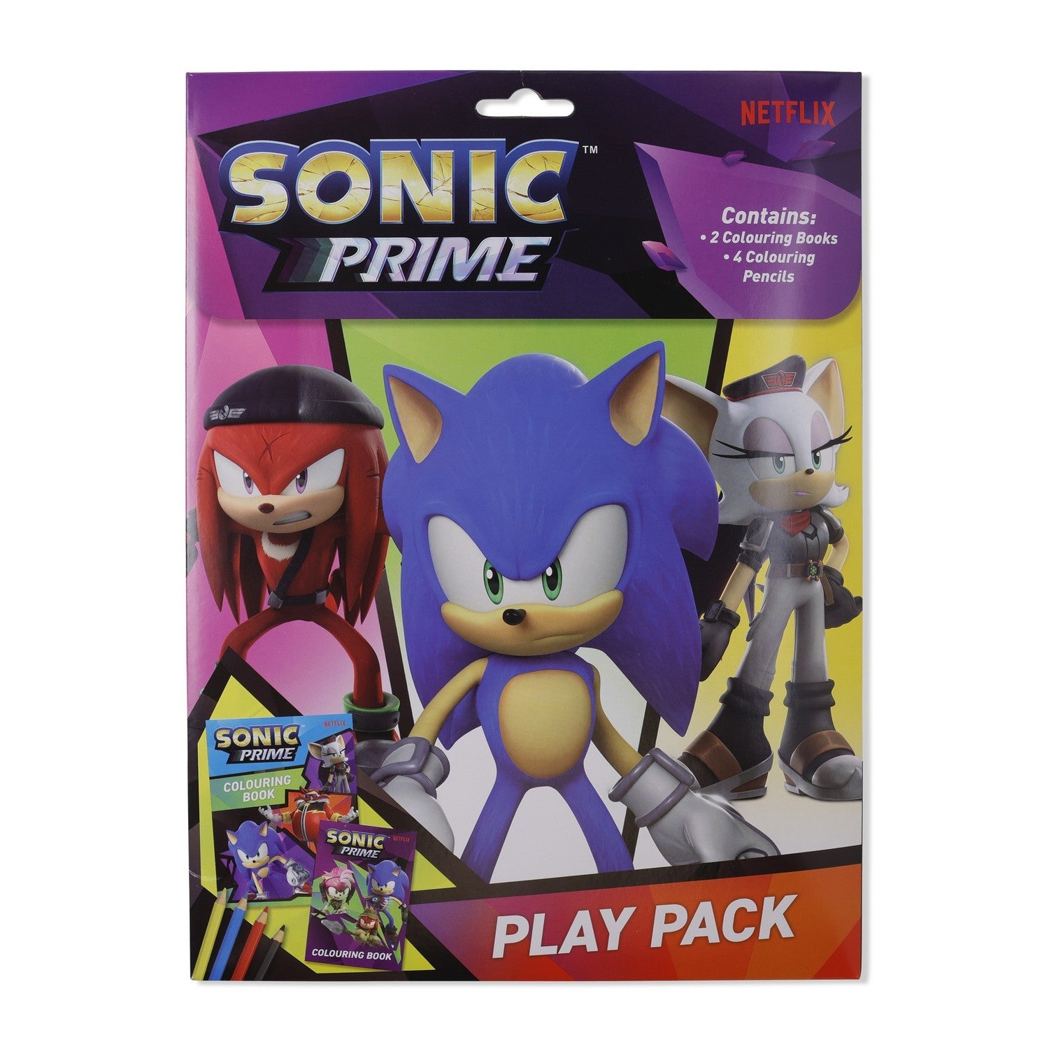 Kids Film And Cartoon 6 Piece Colouring With 2 Notebooks Pencils Sonic Set SN00015