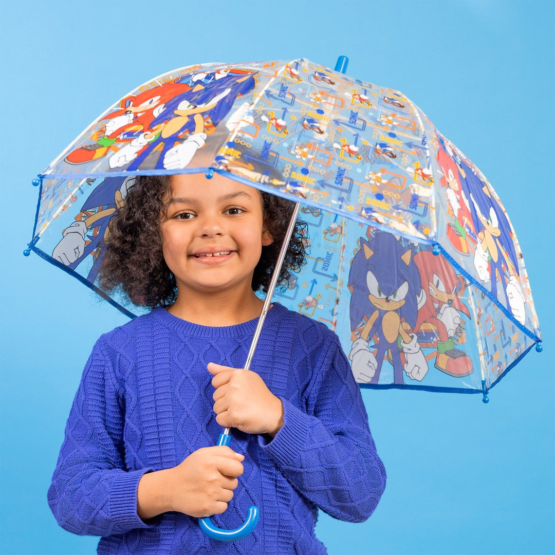 Kids Film And Cartoon Transparent Bell Umbrella 19" Manual Sonic SN7152MC