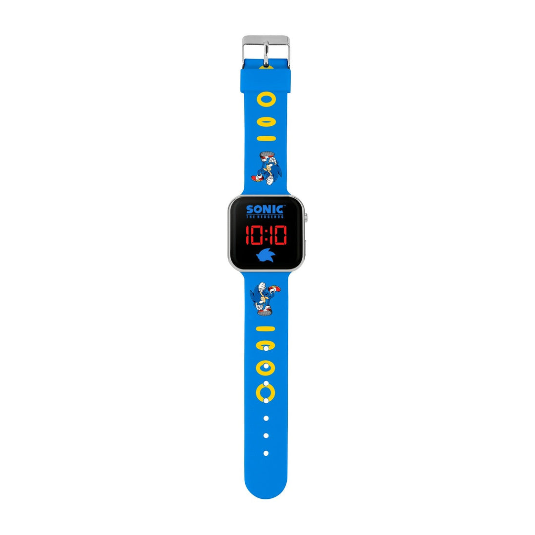 Kids Film And Cartoon Sonic The Hedgehog Printed Strap Led Blue Watch SNC4137ARG