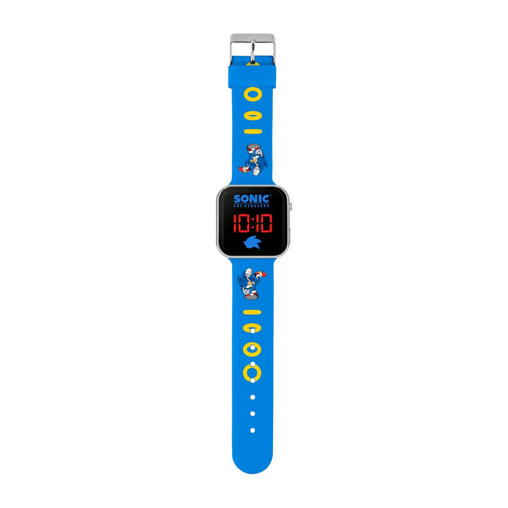 Kids Film And Cartoon Sonic The Hedgehog Printed Strap Led Blue Watch SNC4137ARG