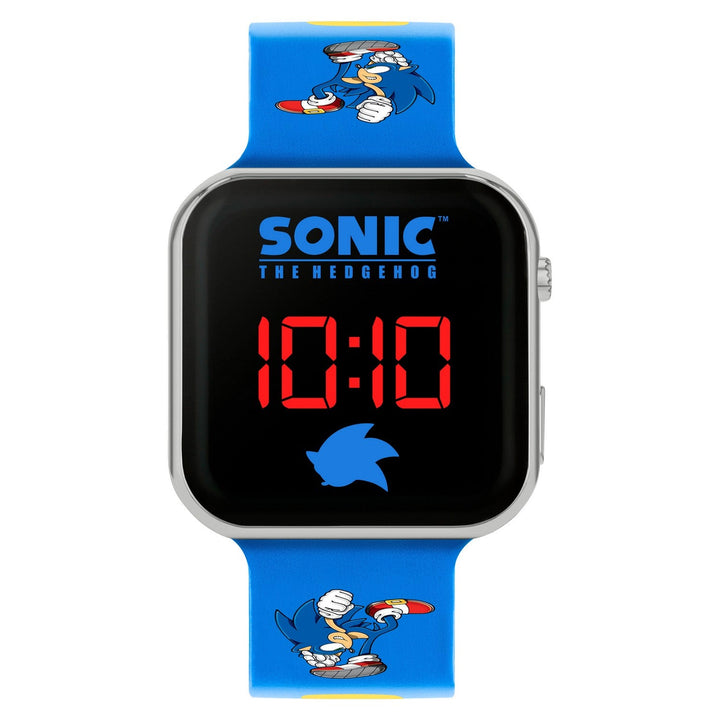 Kids Film And Cartoon Sonic The Hedgehog Printed Strap Led Blue Watch SNC4137ARG