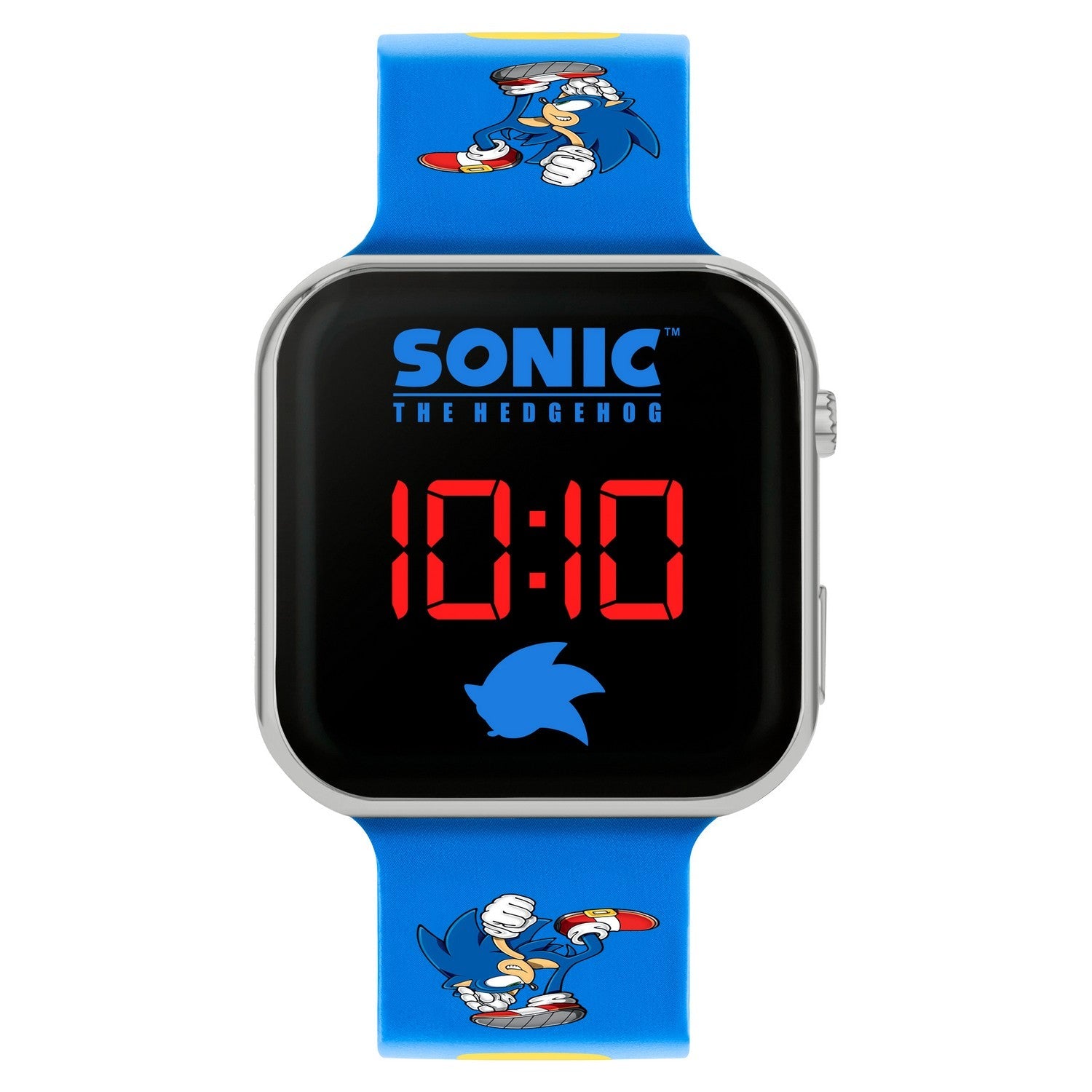Kids Film Cartoon Sonic The Hedgehog Printed Strap Led Blue Watch SNC4137ARG