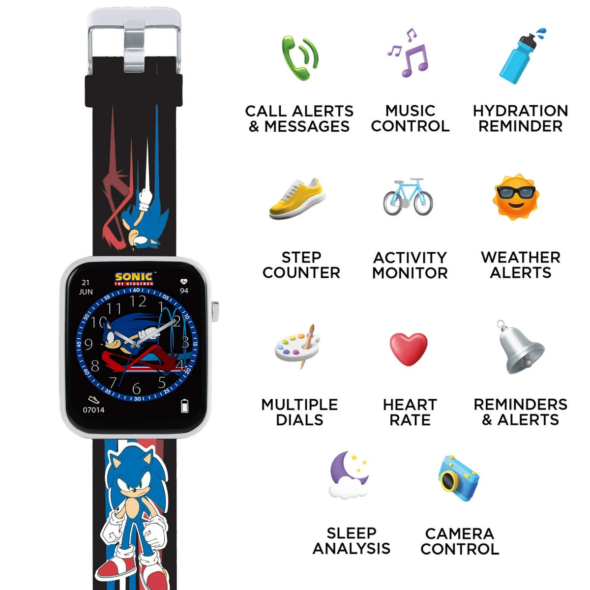 Kids Film And Cartoon Sonic Printed Strap Smart Blue Watch SNC4488MARG