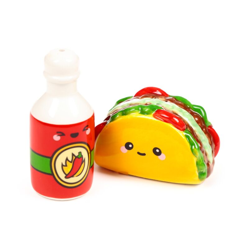 Frida the Taco & Hot Sauce Foodiemals Ceramic Salt & Pepper Set SP111