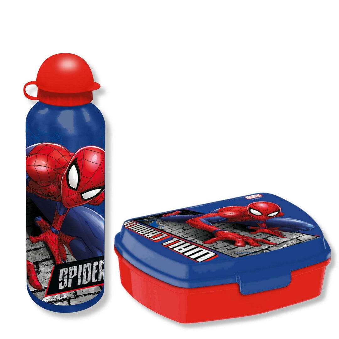 Marvel 2 Piece Lunch Box + Aluminium Canteen 500Ml Spiderman Pink SP50006