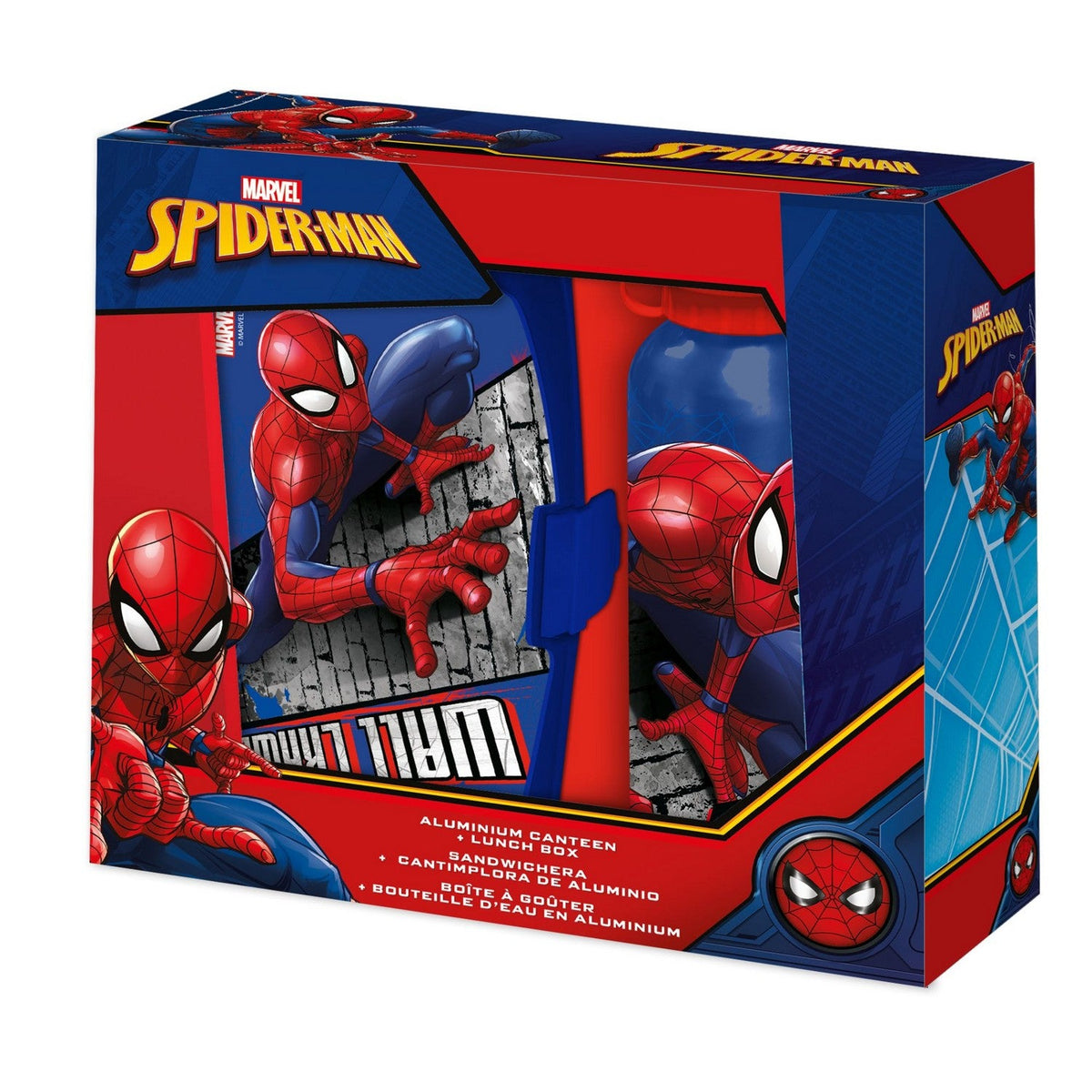 Marvel 2 Piece Lunch Box + Aluminium Canteen 500Ml Spiderman Pink SP50006
