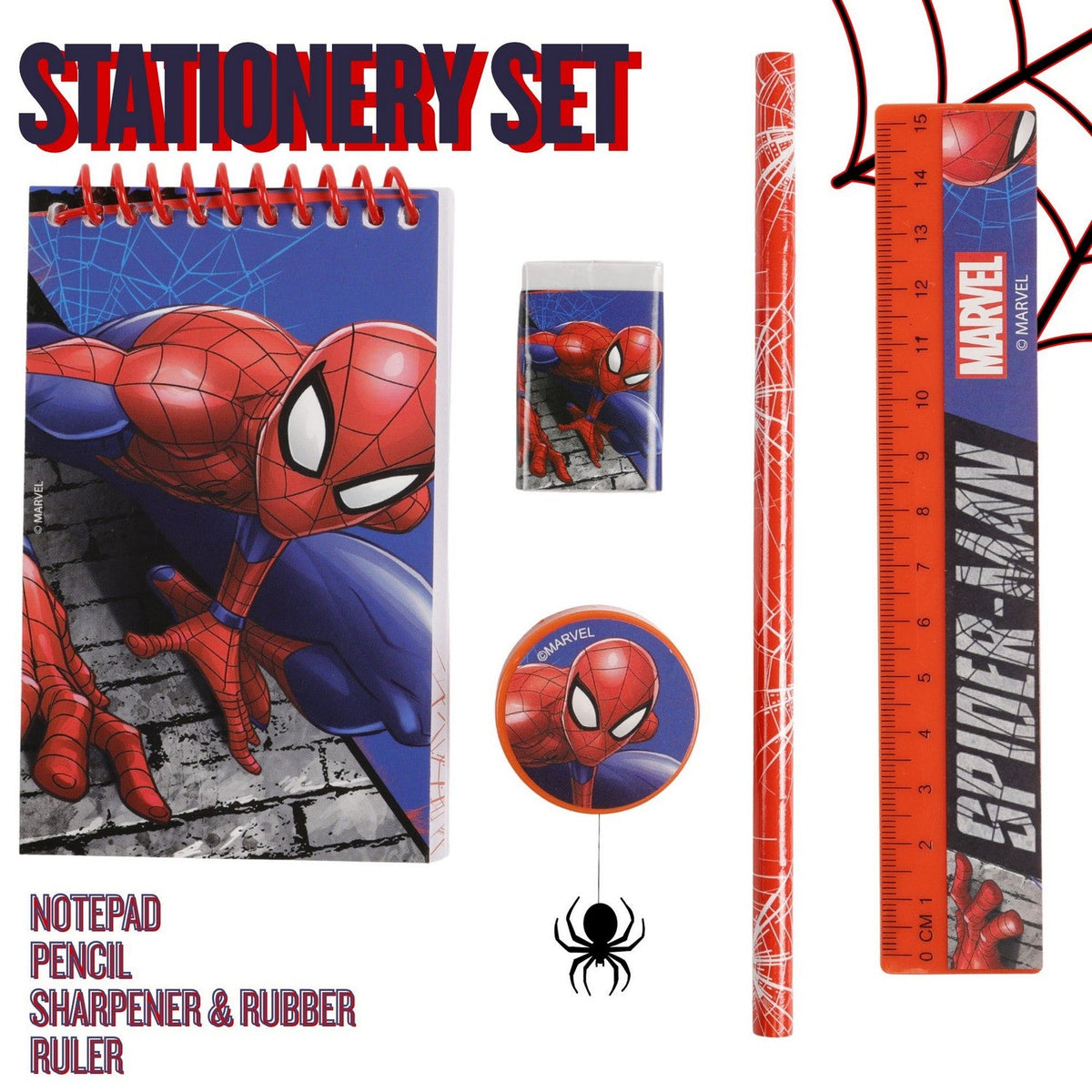 Marvel 5Pcs Set Spiderman Pink Stationery SP50017
