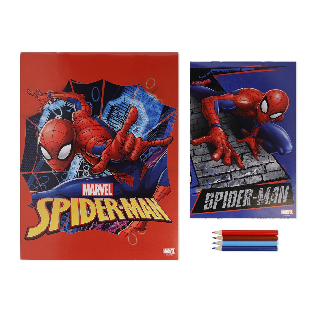 Marvel 6 Pcs Colouring With 2 Notebooks And Pencils Spiderman Red Set SP50020