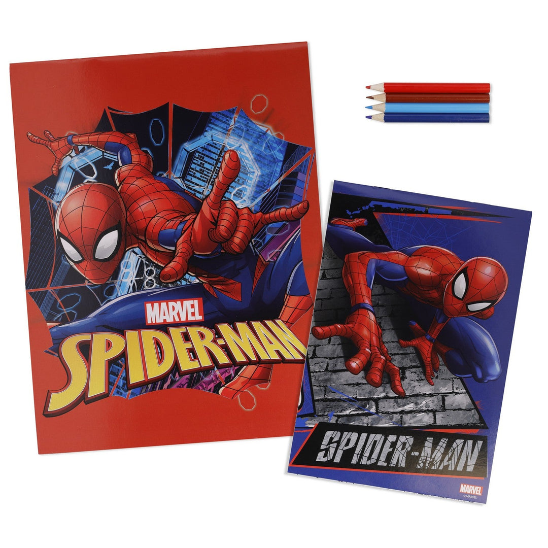Marvel 6 Pcs Colouring With 2 Notebooks And Pencils Spiderman Red Set SP50020