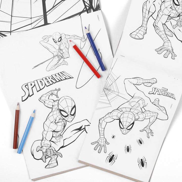 Marvel 6 Pcs Colouring With 2 Notebooks And Pencils Spiderman Red Set SP50020