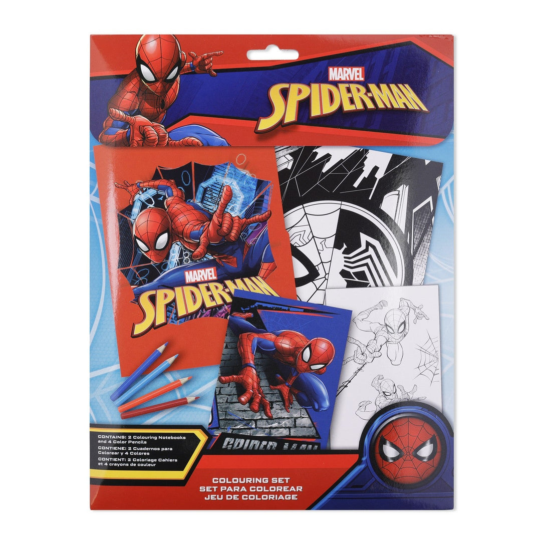 Marvel 6 Pcs Colouring With 2 Notebooks And Pencils Spiderman Red Set SP50020