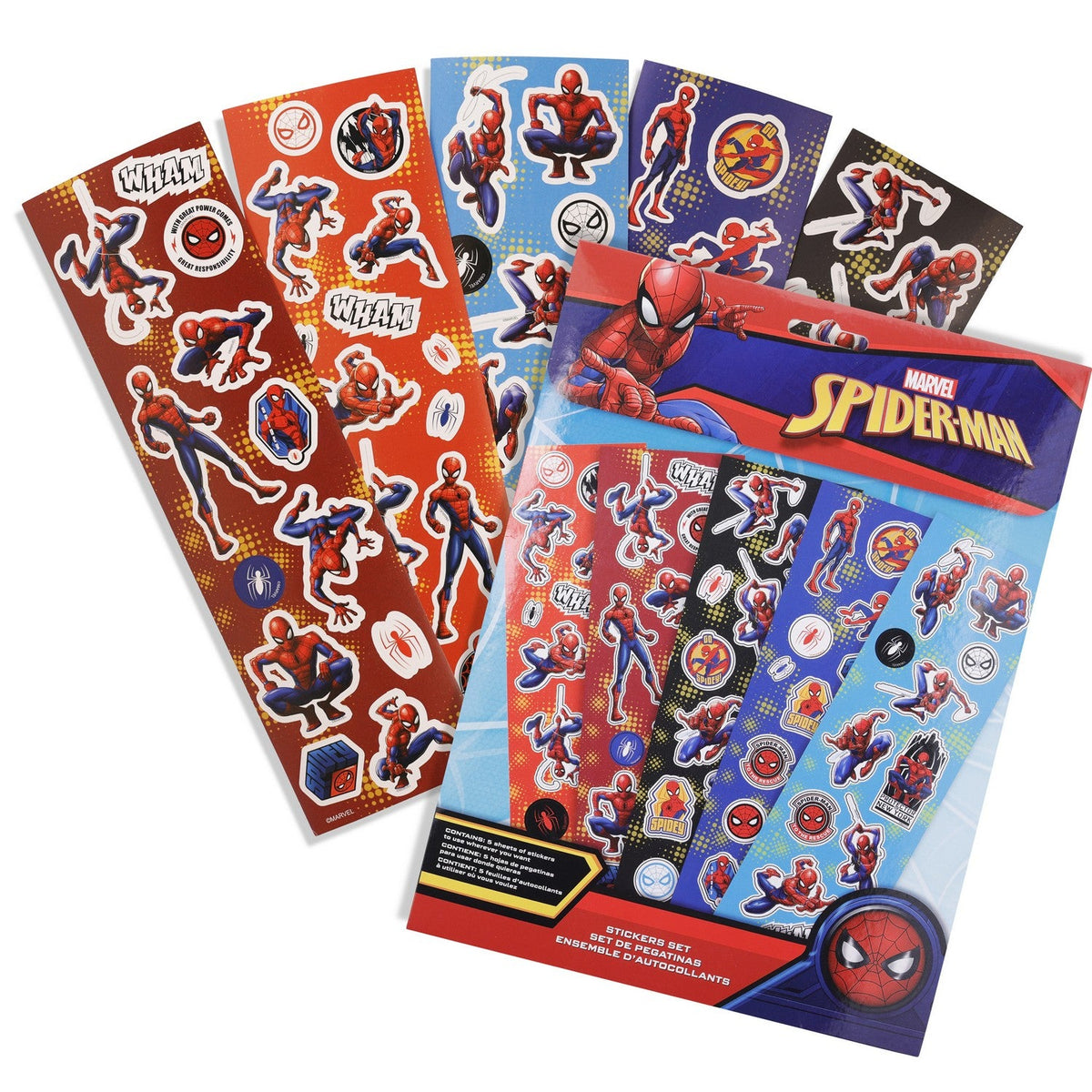Marvel 5 Pcs Stickers Spiderman Red Set SP50023
