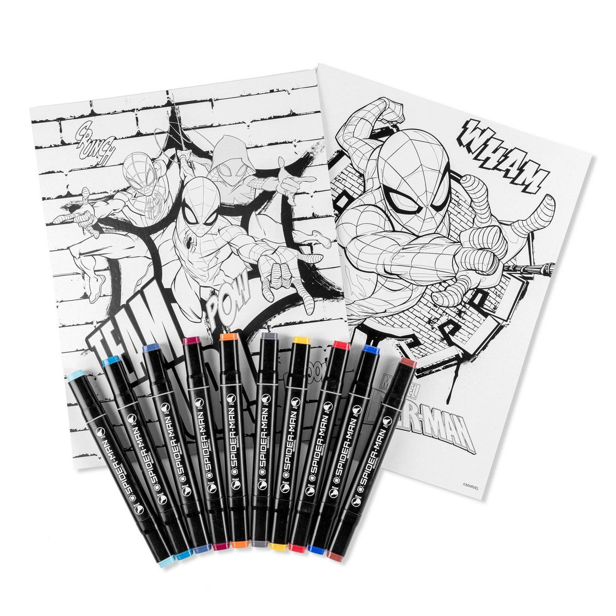 Marvel 12 Pcs Colour By Numbers Activity Spiderman Set SP50043