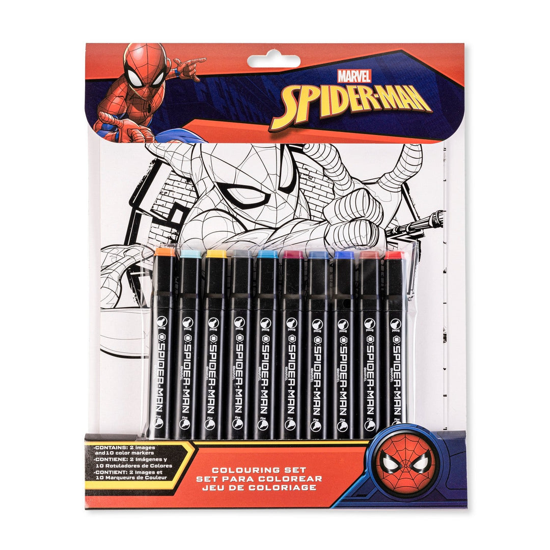 Marvel 12 Pcs Colour By Numbers Activity Spiderman Set SP50043