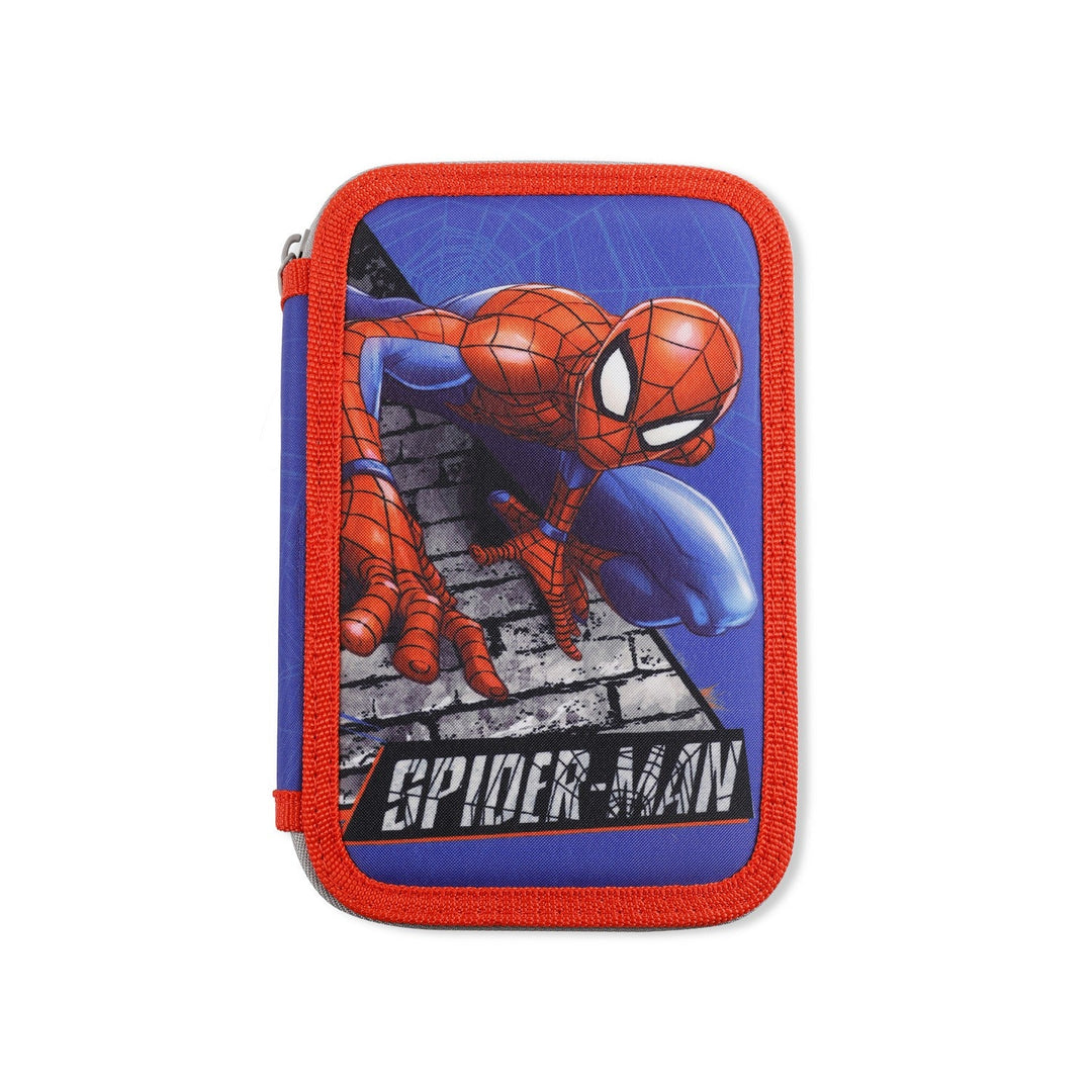 Marvel 2 Zip Pencil Case With Stationary Spiderman Pink Set SP50052