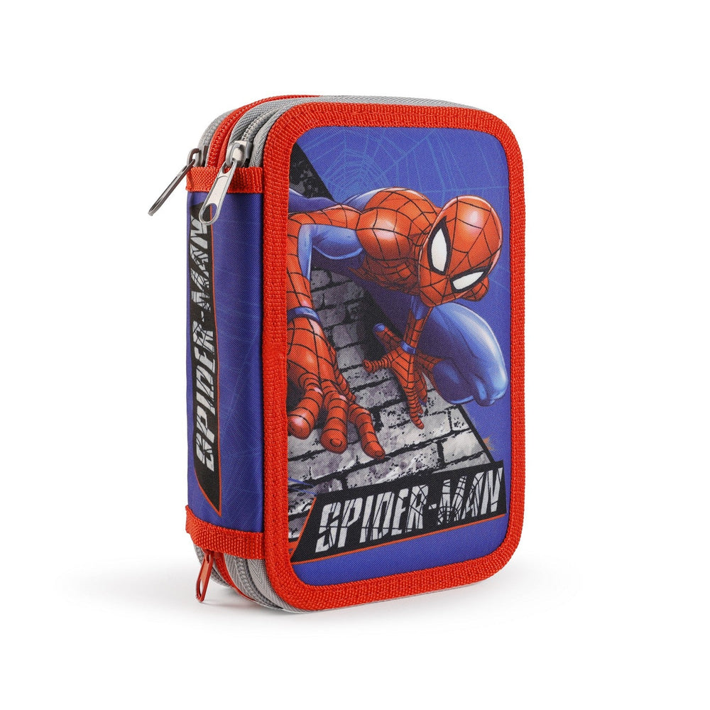 Marvel 2 Zip Pencil Case With Stationary Spiderman Pink Set SP50052