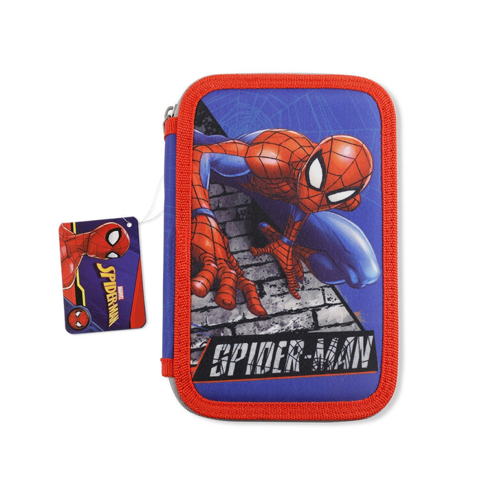 Marvel 2 Zip Pencil Case With Stationary Spiderman Pink Set SP50052