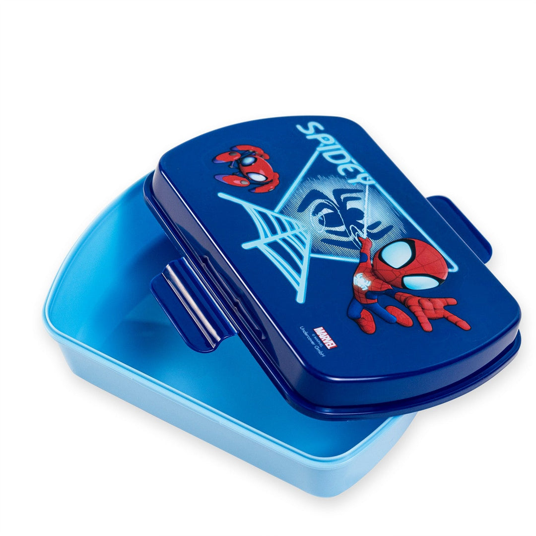 Marvel 2 Piece Lunch Box + Aluminium Canteen 500Ml Spiderman Blue Set SP50102