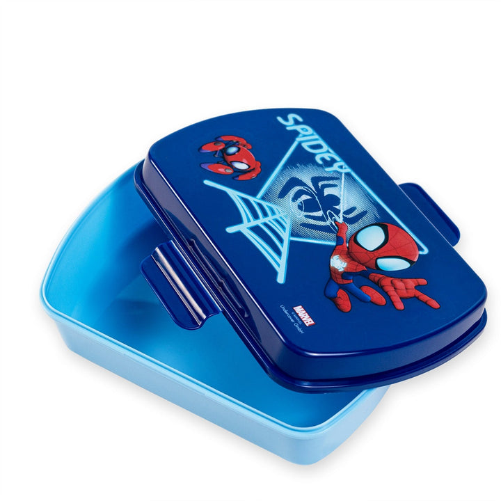 Marvel 2 Piece Lunch Box + Aluminium Canteen 500Ml Spiderman Blue Set SP50102