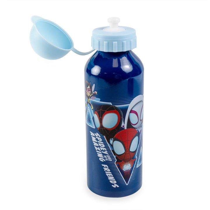 Marvel 2 Piece Lunch Box + Aluminium Canteen 500Ml Spiderman Blue Set SP50102