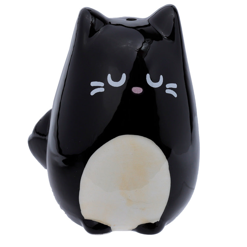 Feline Fine Black & Grey Cat Ceramic Salt & Pepper Set SP88