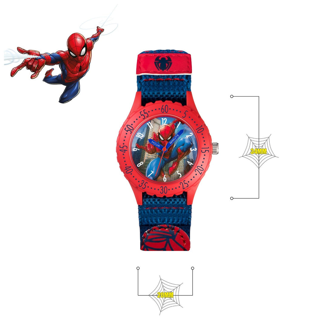Marvel Spider-Man Fabric Strap Time Teacher Textile Pink Watch SPD3495ARG