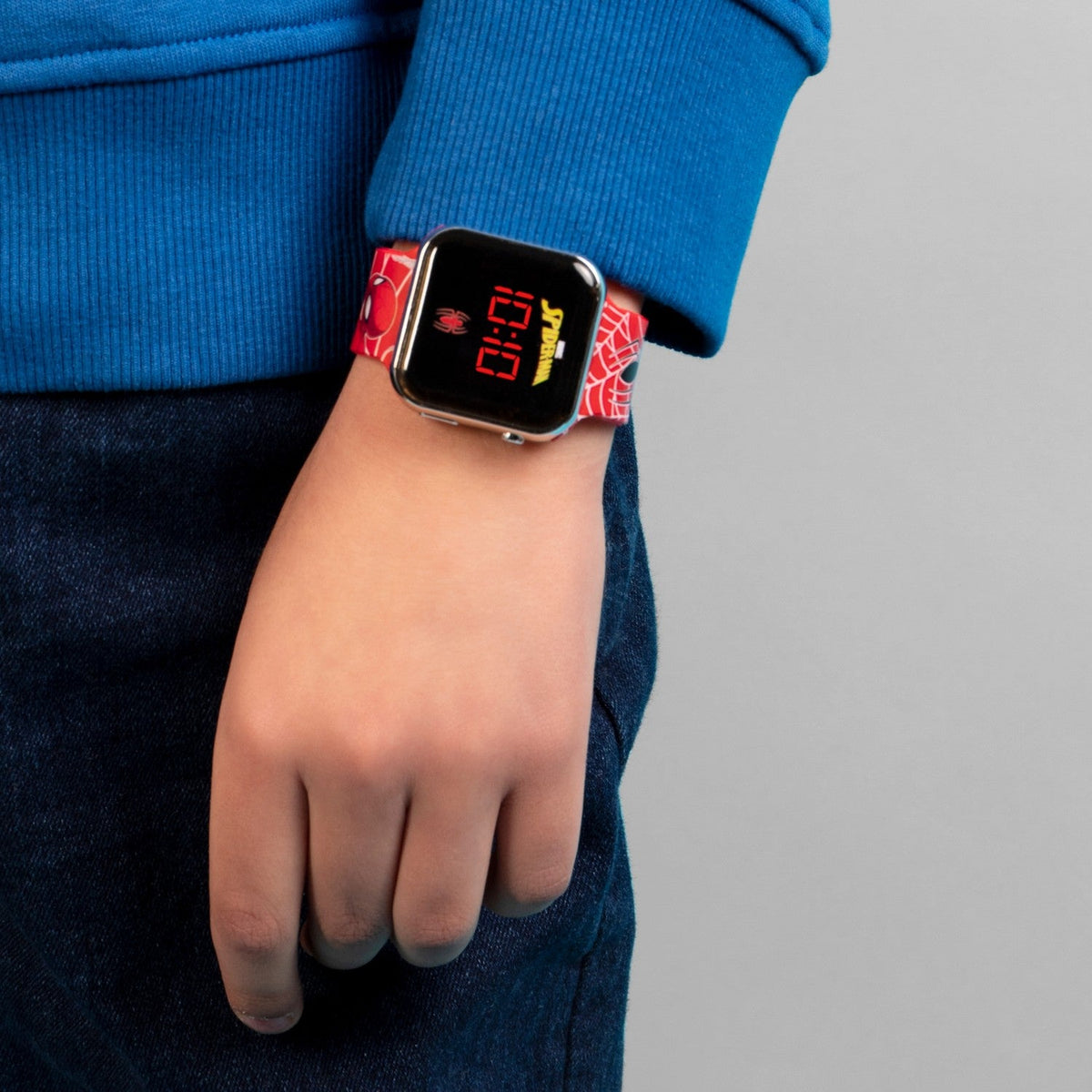 Marvel Spider-Man Printed Strap Led Red Watch SPD4719ARG