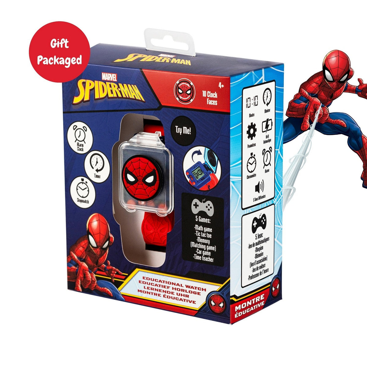 Marvel Spiderman Red Strap Learning Watch SPD4753ARG