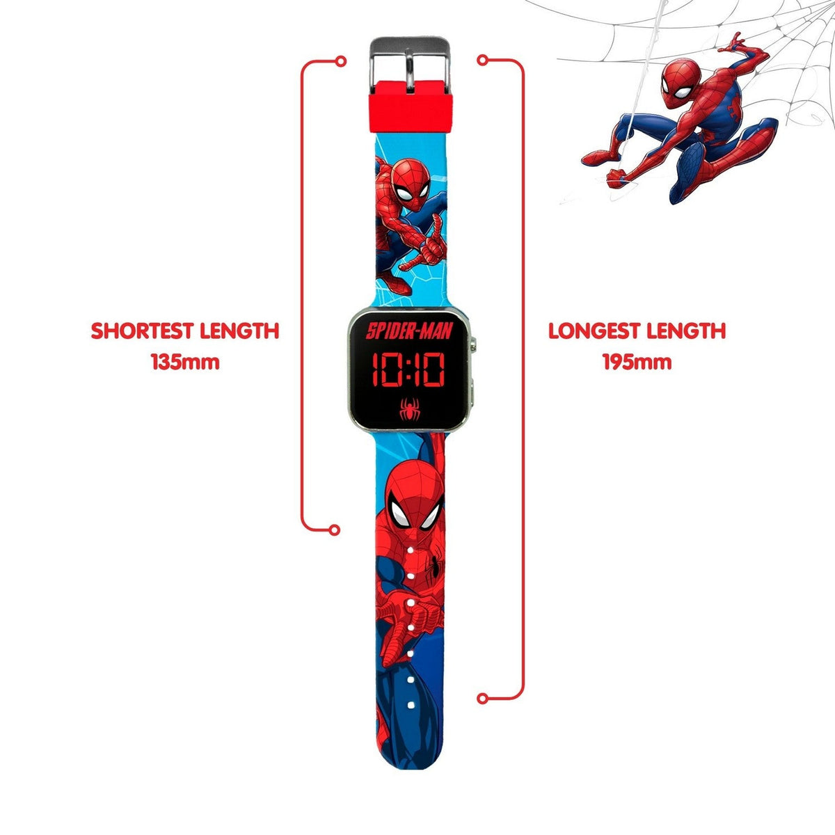 Marvel Spiderman Led Red Watch SPD4987