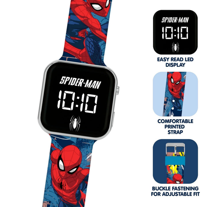 Marvel Spiderman Printed Led Watch SPD7101