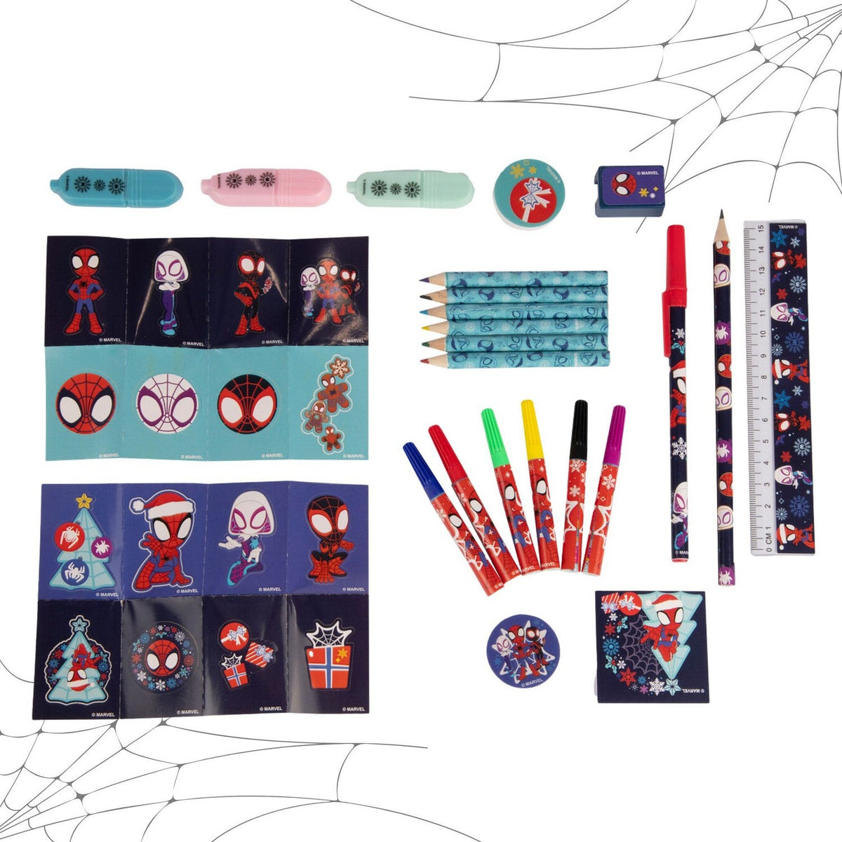 Marvel 24 Door, 38 Pcs Stationary Advent Calendar Spidey And Friends SPF24-6807
