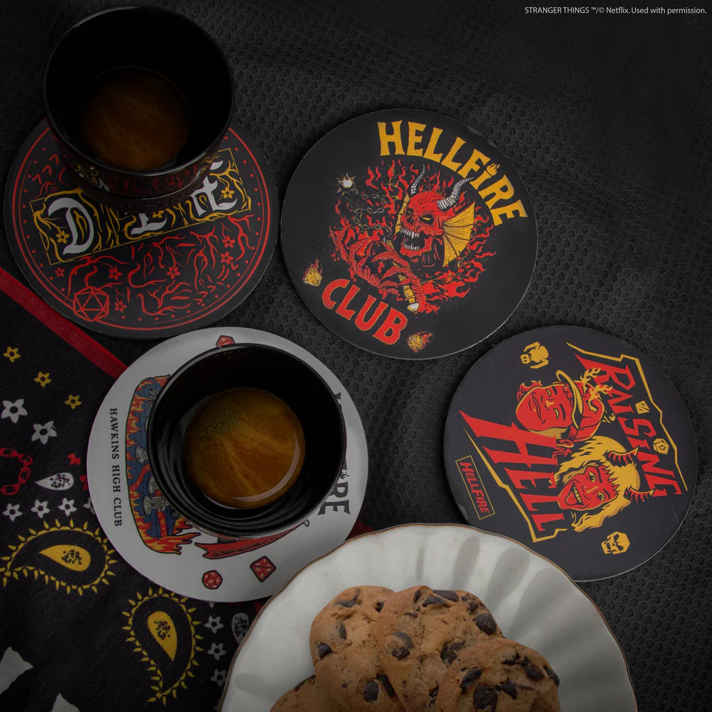 Stranger Things Set of 4 Coasters Hellfire Club CR4181