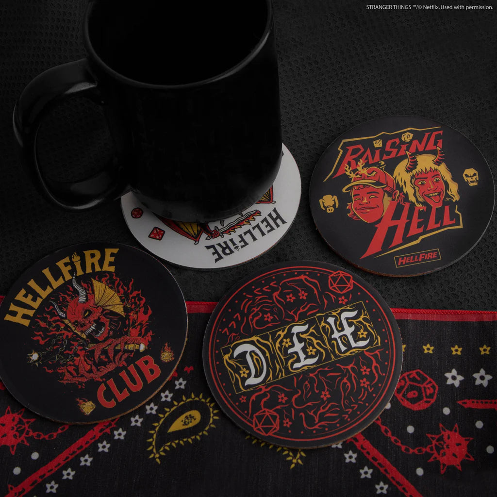 Stranger Things Set of 4 Coasters Hellfire Club CR4181