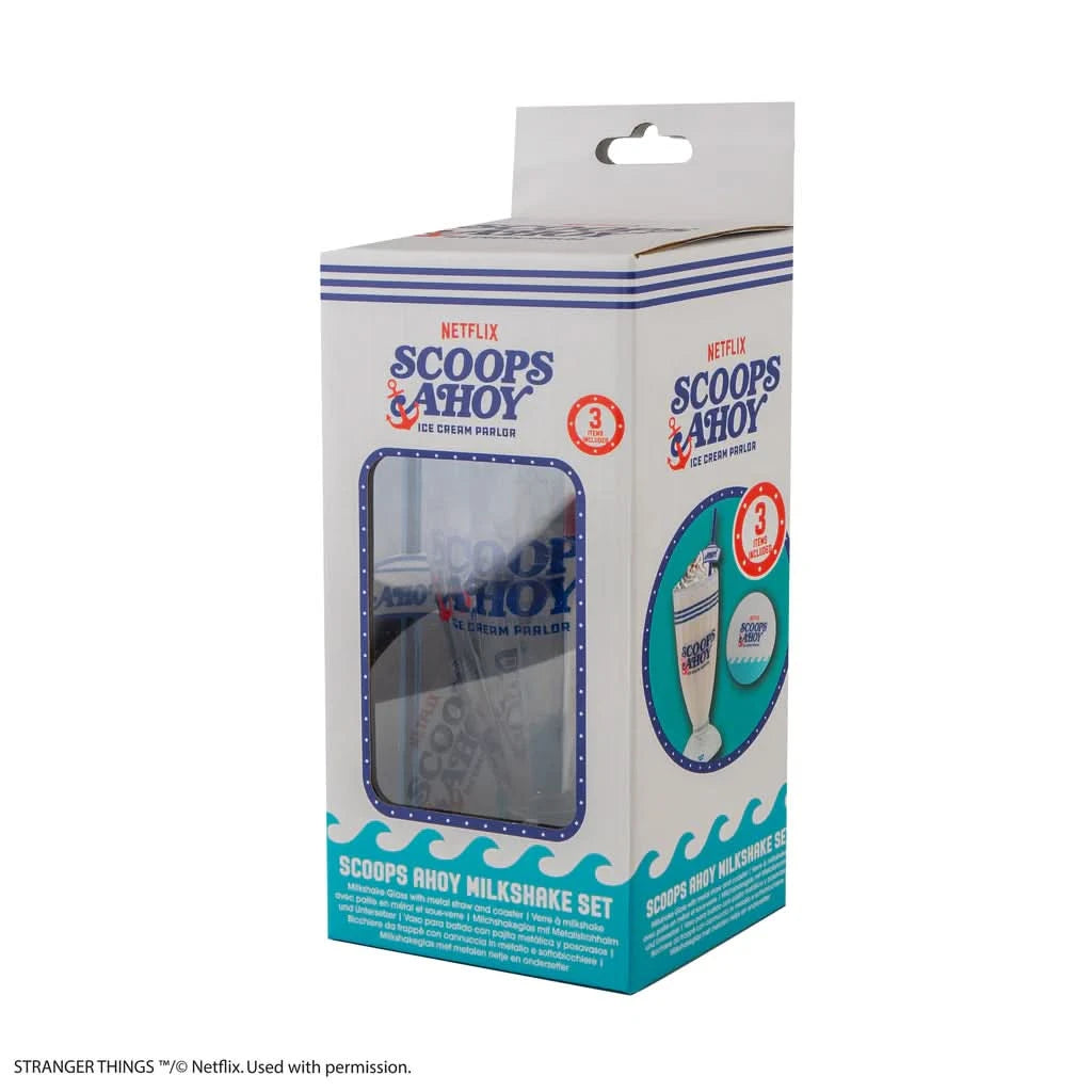Stranger Things Scoops Ahoy Milkshake Glass Set CR4284