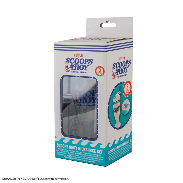 Stranger Things Scoops Ahoy Milkshake Glass Set CR4284