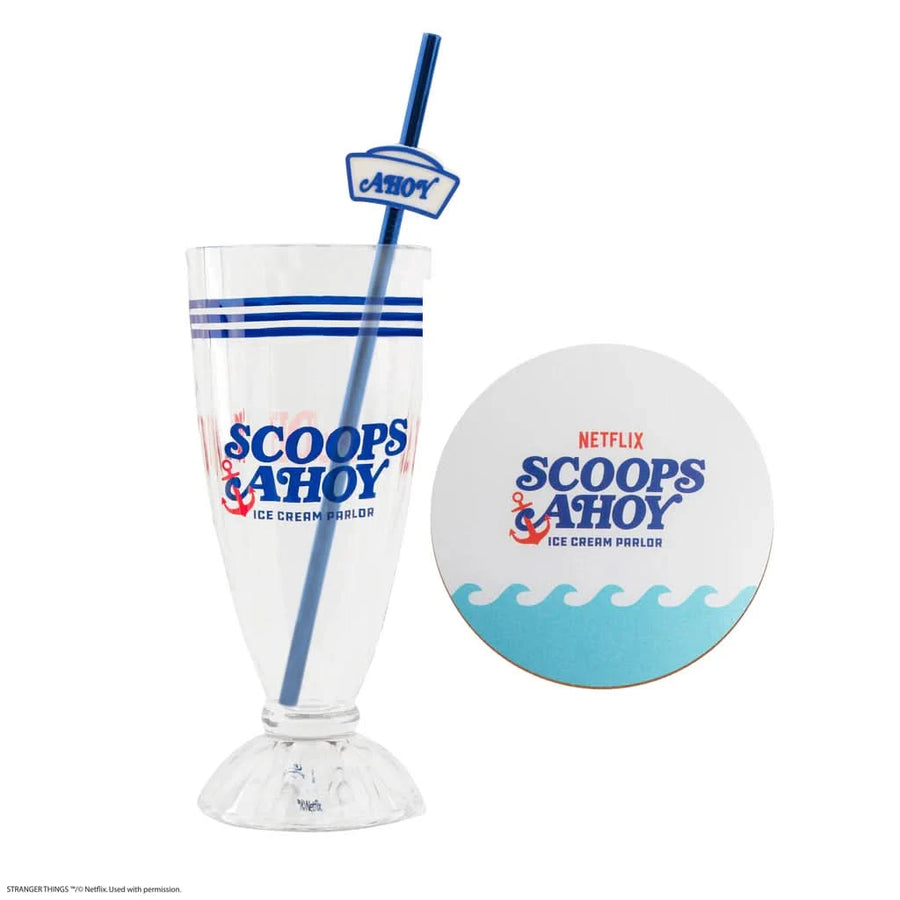 Stranger Things Scoops Ahoy Milkshake Glass Set CR4284