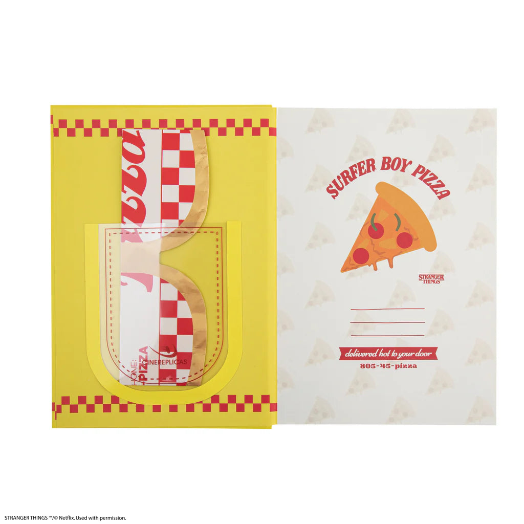 Stranger Things Hardcover Notebook Surfer Boy Pizza CR5184