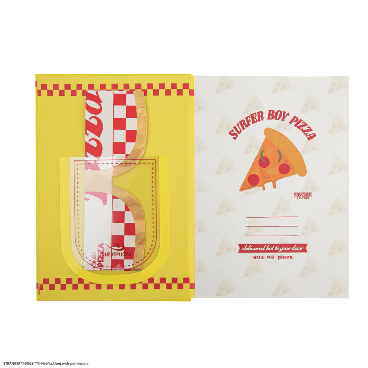 Stranger Things Hardcover Notebook Surfer Boy Pizza CR5184