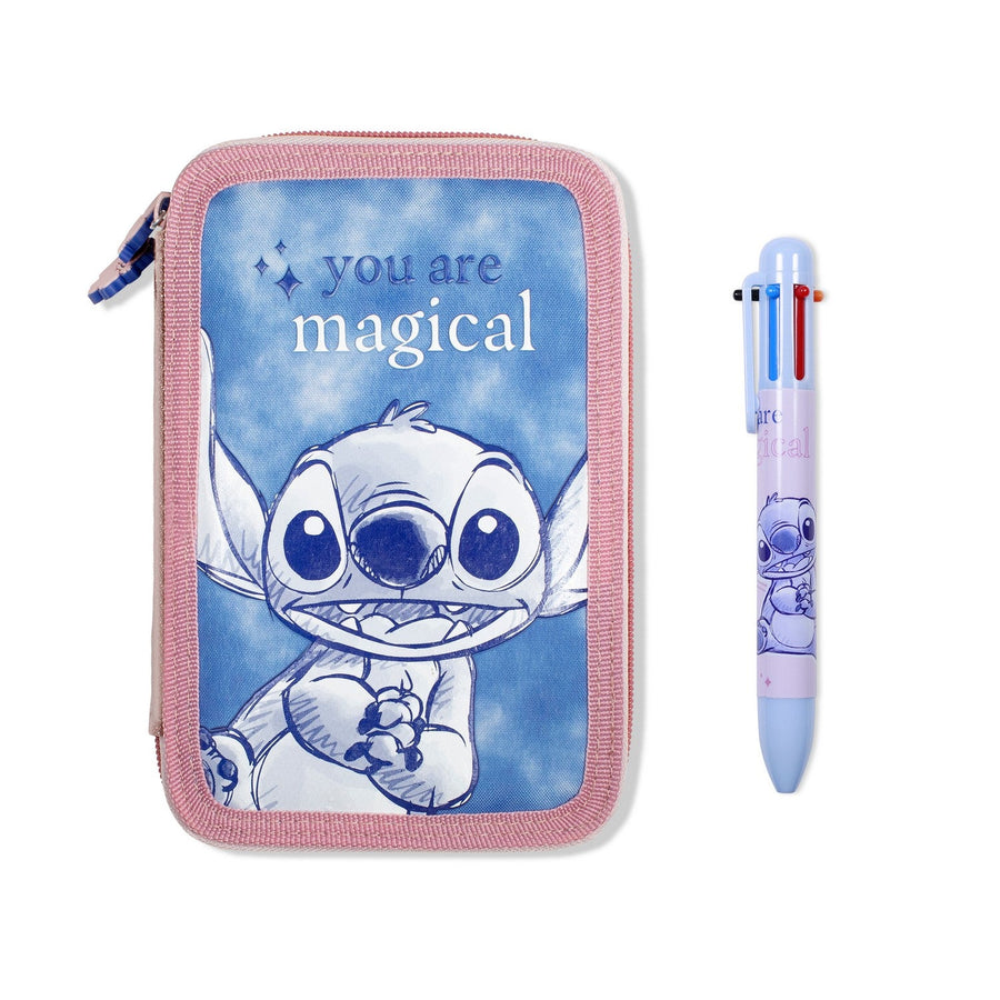 Disney Lilo & Stitch 6 Colour And Pencil Case Bundle Pen ST00005-24-SET