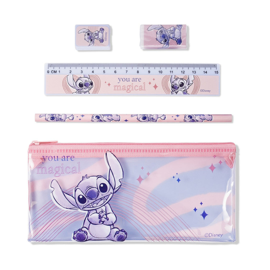 Disney 5Pc Set In Pencil Case Stitch Stationery ST00010