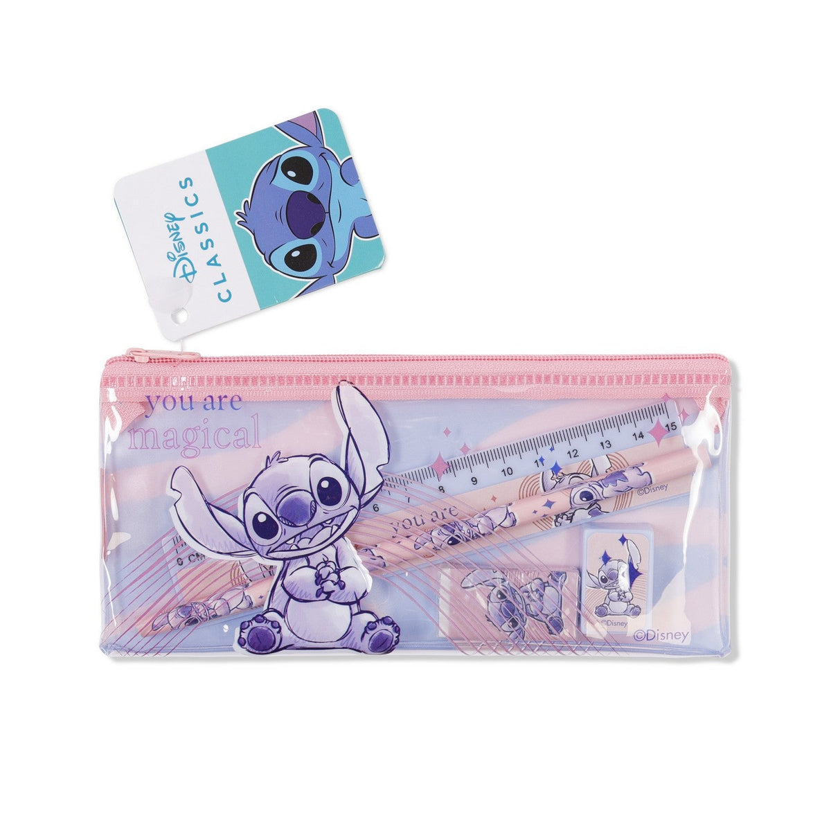 Disney 5Pc Set In Pencil Case Stitch Stationery ST00010